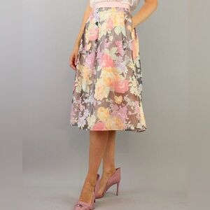 Ted Baker London Alaena floral skirt with grosgrain ribbon waistband size 1 XS